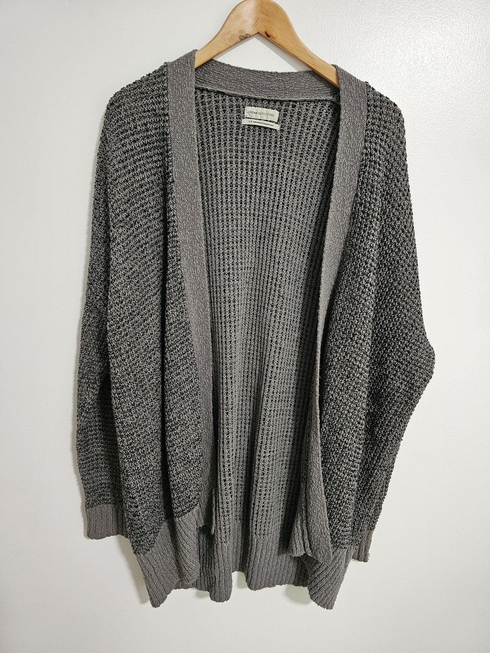 Urban Outfitters Open-Front Gray Knit Cardigan Sweater Size Small Cotton Blend